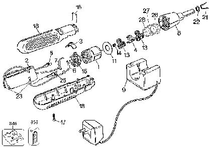 Exploded Diagram A Diagram and Parts List for 9038-24 Type 3 Black and Decker Cordless Drill
